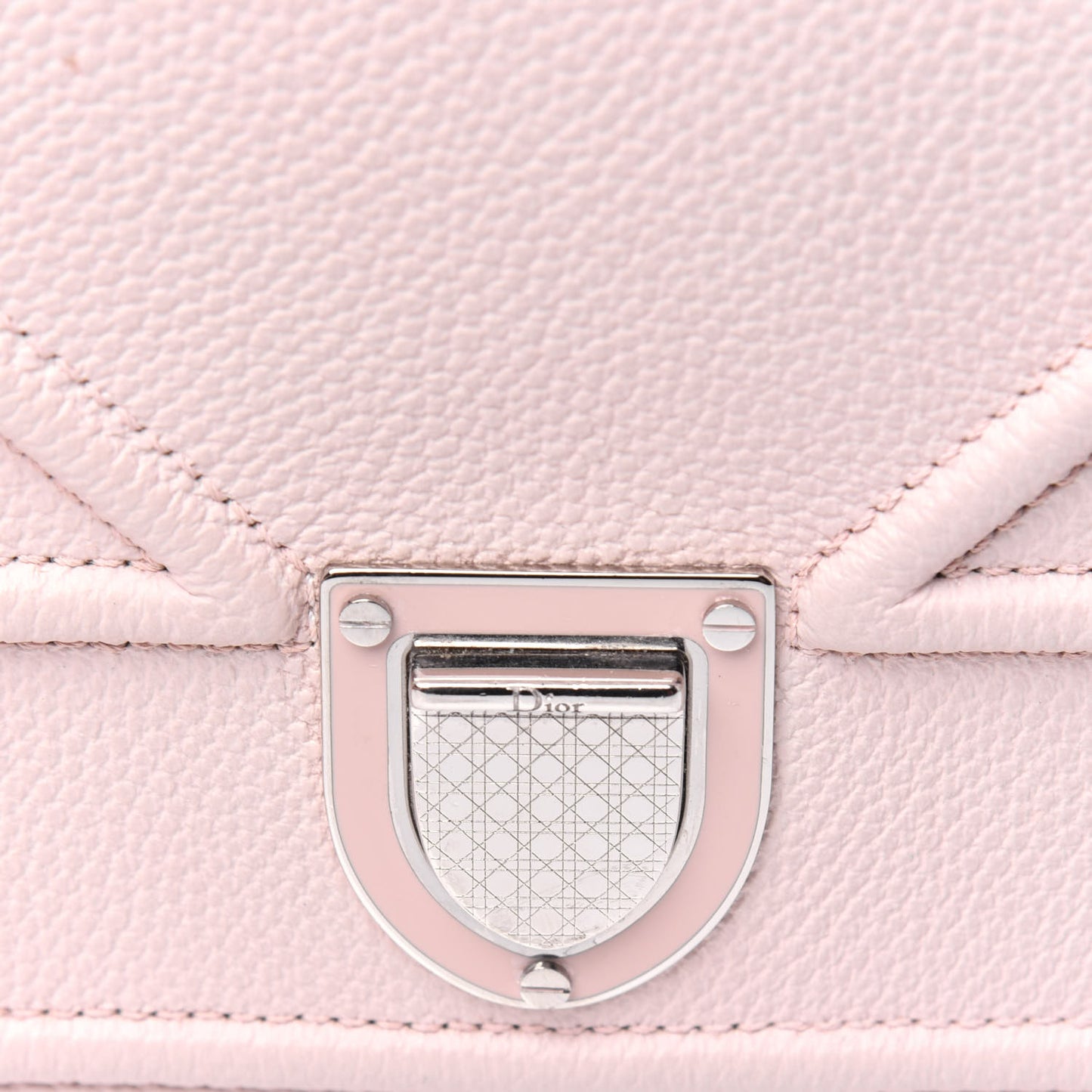 Grained Calfskin Diorama Wallet on Chain Pouch Rose Poudre