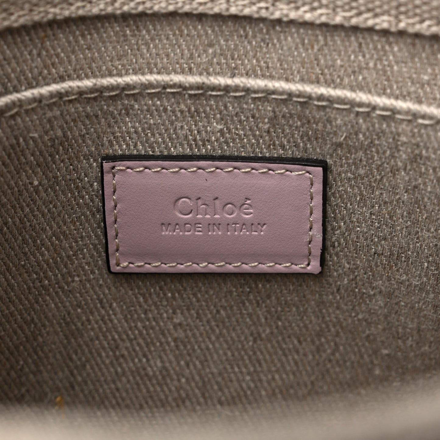 Cotton Calfskin Small Woody Ribbon Tote With Strap Misty lavender
