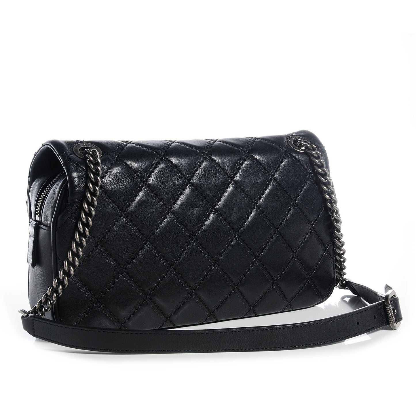 Calfskin Coco Sporran Medium Flap Black