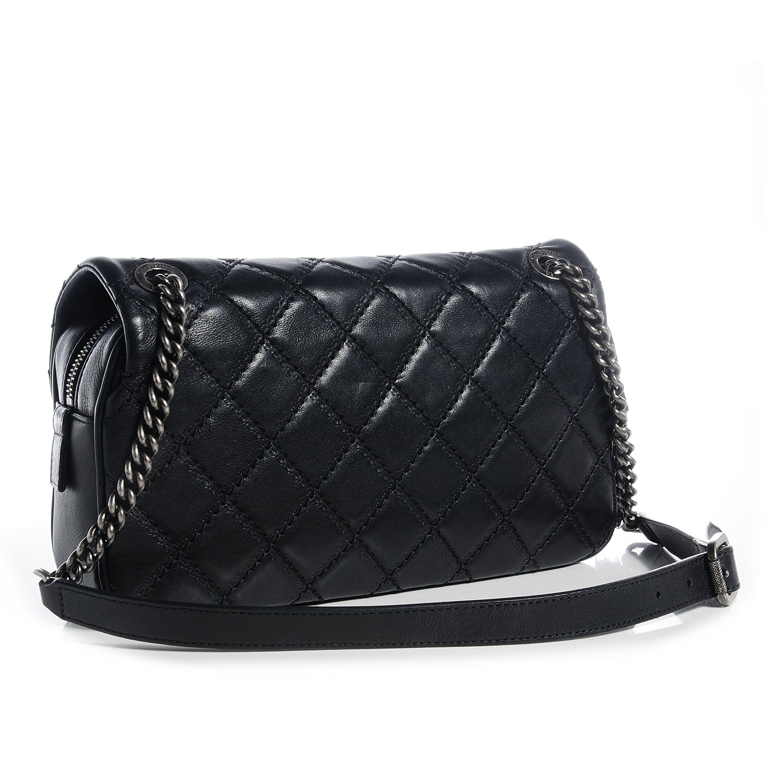Chanel Calfskin Coco Sporran Medium Flap Black 3 of 9