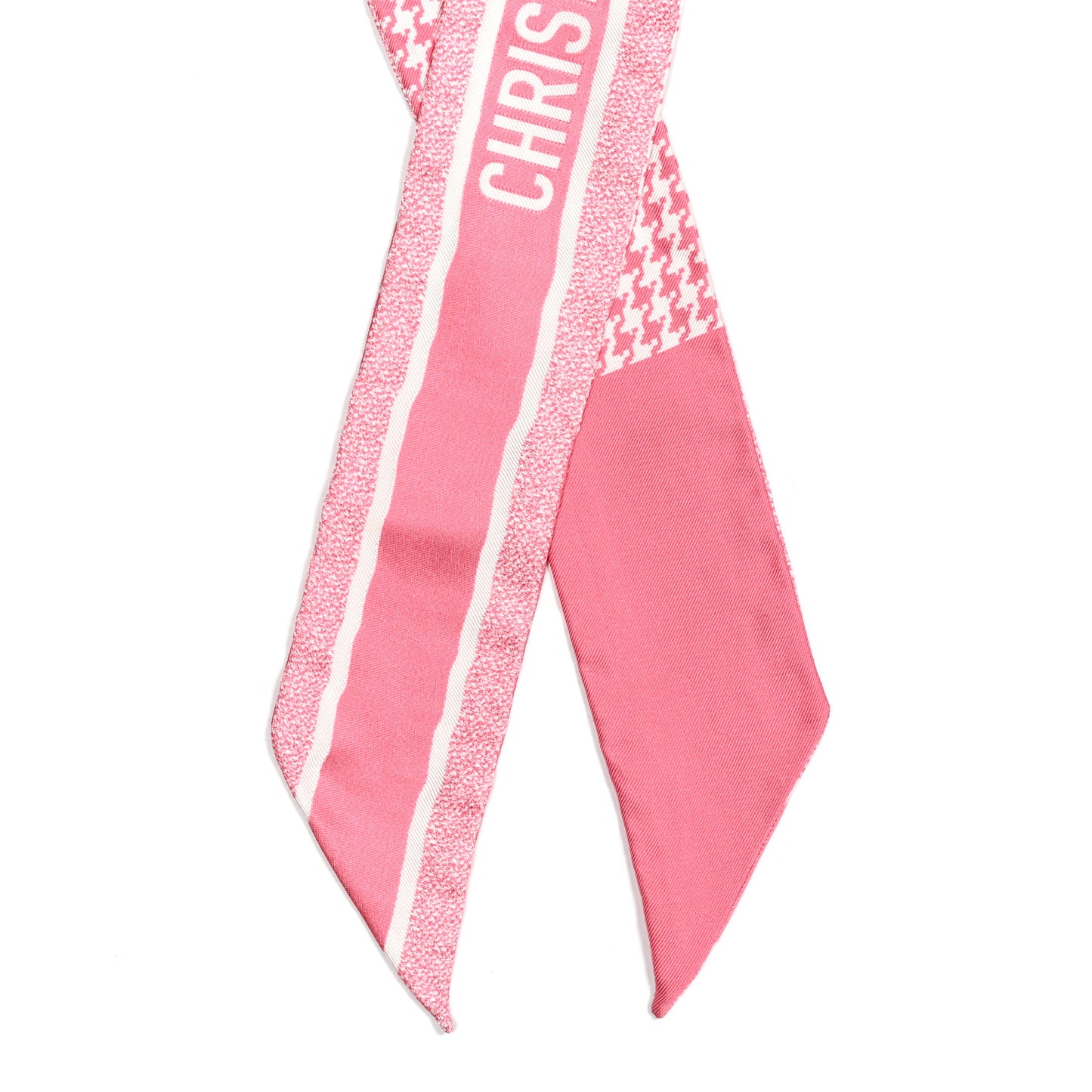 Silk Houndstooth Mitzah Scarf Pink