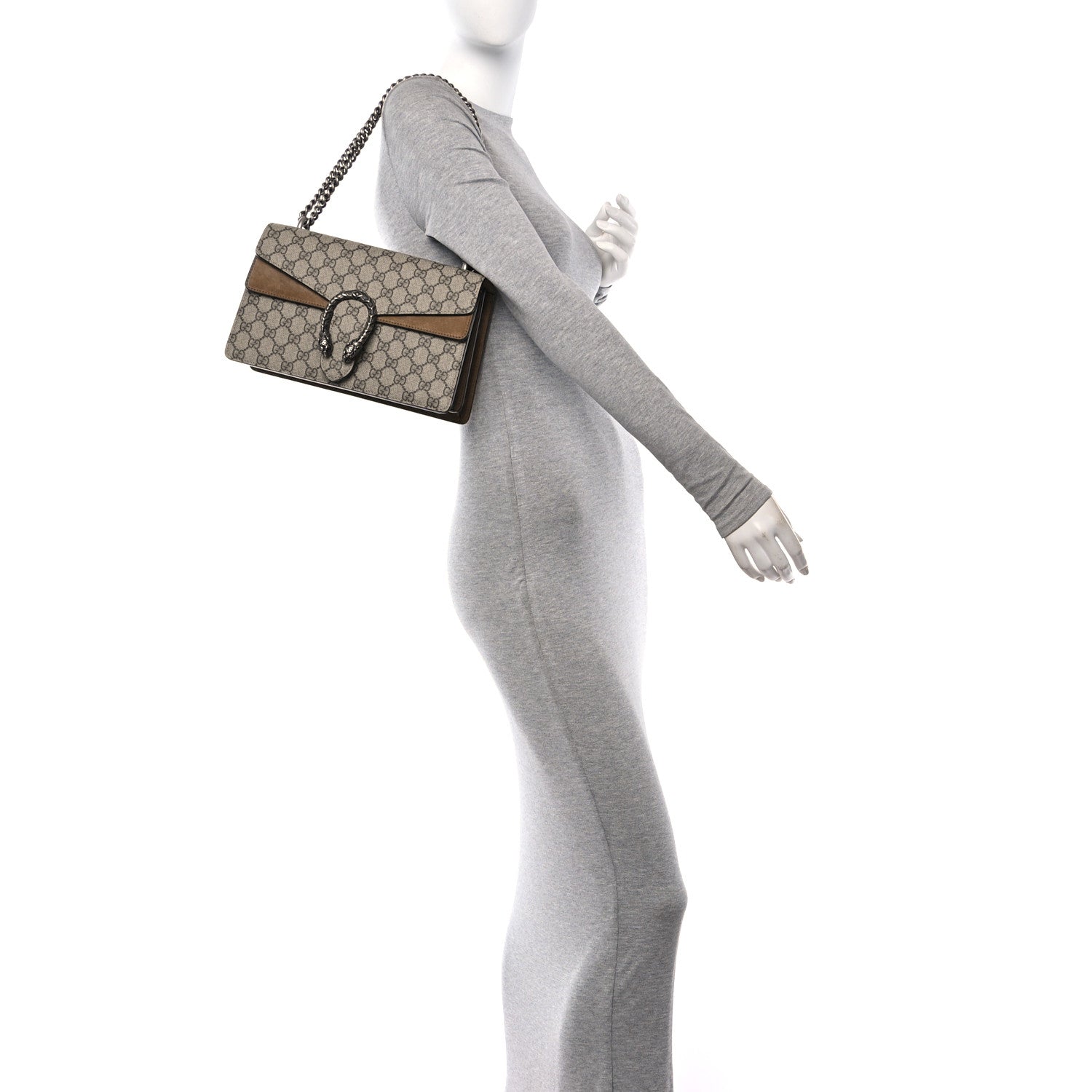 Gucci GG Supreme Monogram Small Dionysus Shoulder Bag Taupe 2 of 13