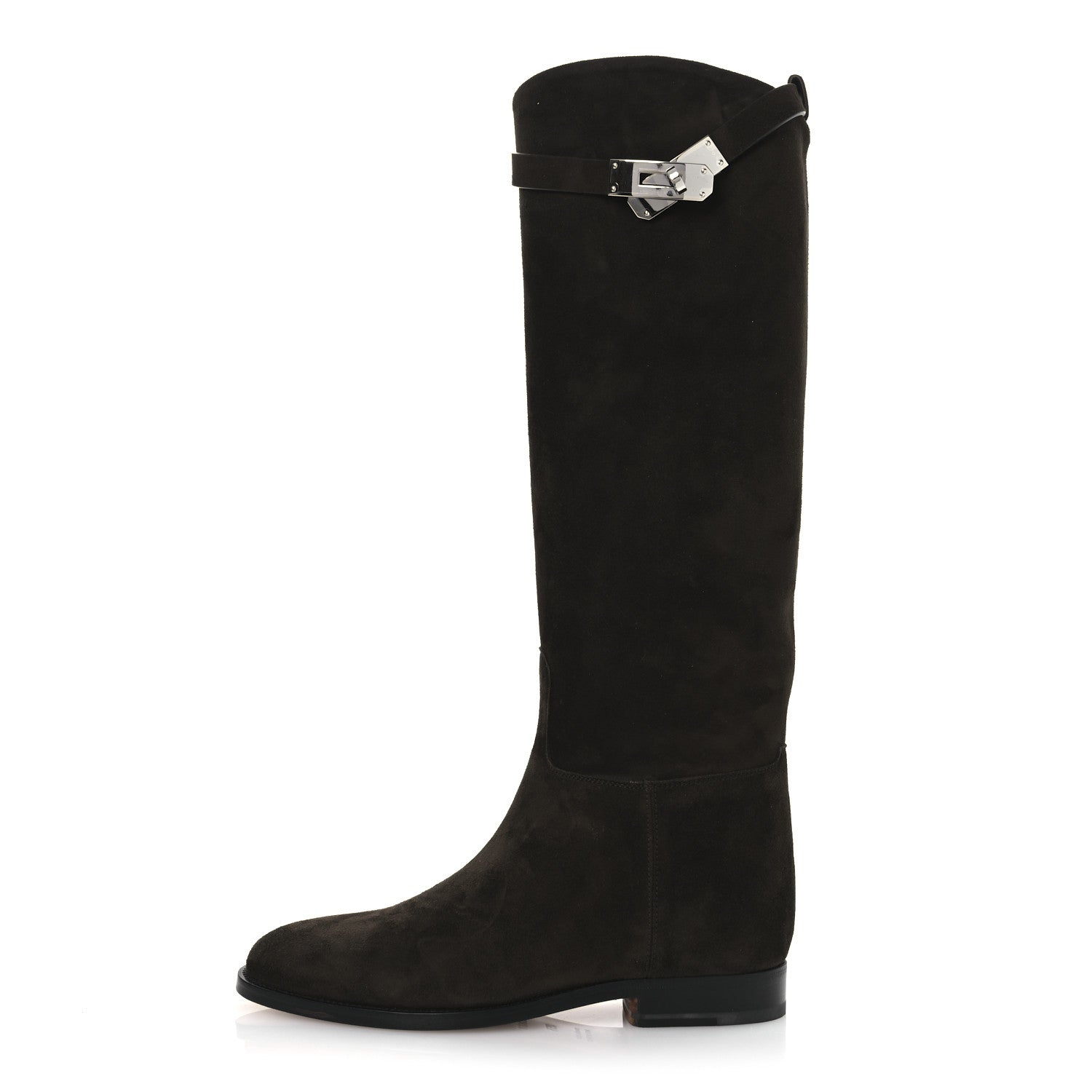 Hermes Suede Kelly Jumping Boots 35.5 Ecorce 1 of 11
