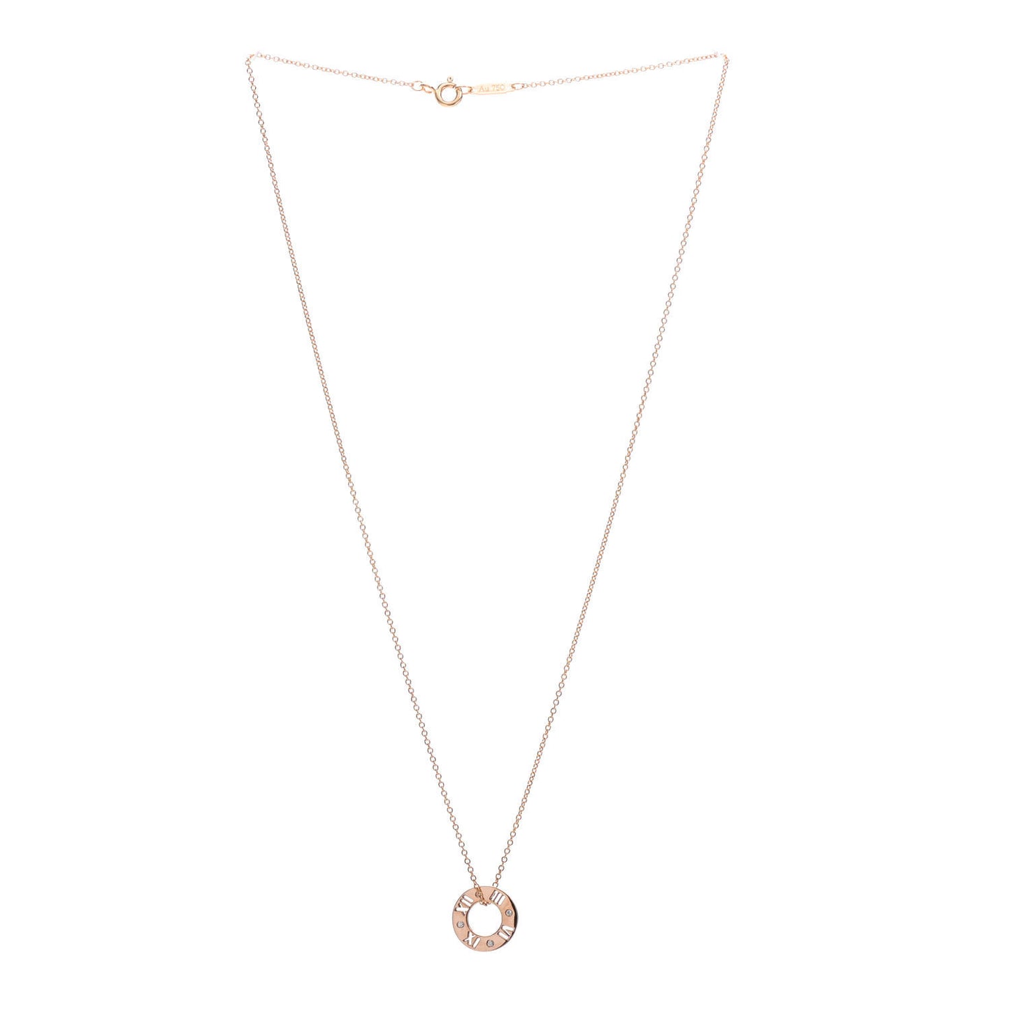18K Rose Gold Diamond Atlas Pierced Pendant Necklace