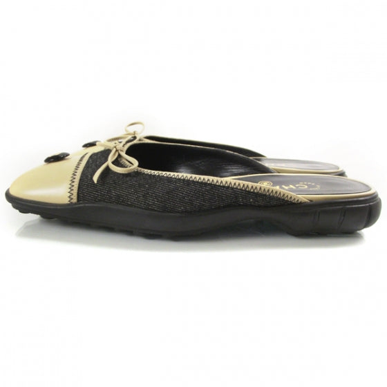 Leather Denim Slides 8