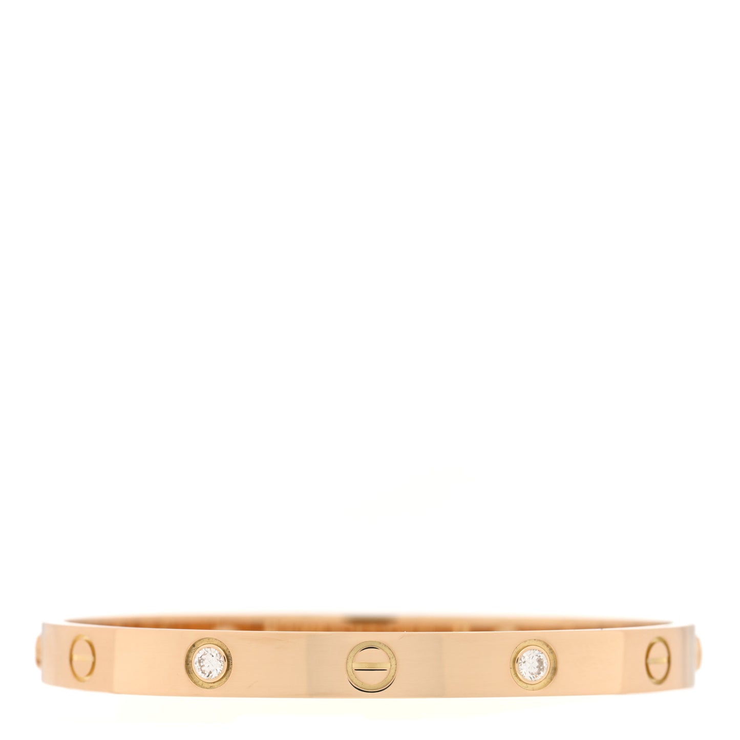 18K Yellow Gold 4 Diamond LOVE Bracelet 17