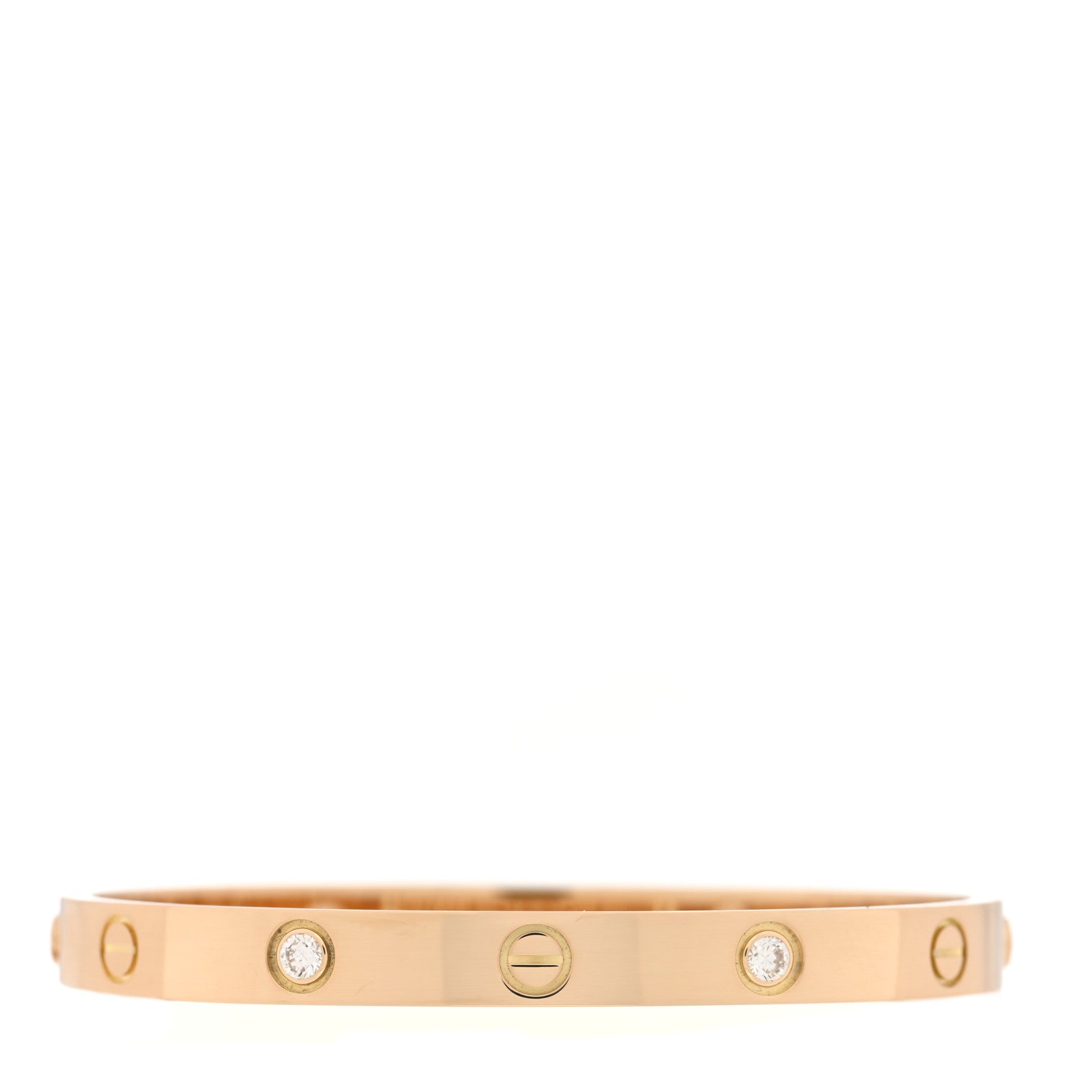 Cartier 18K Yellow Gold 4 Diamond LOVE Bracelet 17 3 of 7