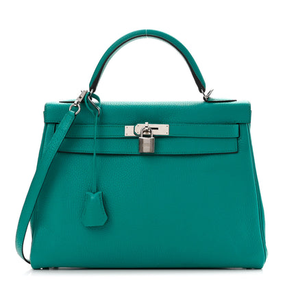 Hermes Taurillon Clemence Kelly Retourne 32 Bleu Paon 1 of 18