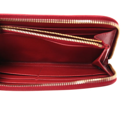 Prada Saffiano Metal Zip Around Wallet Fuoco 5 of 14