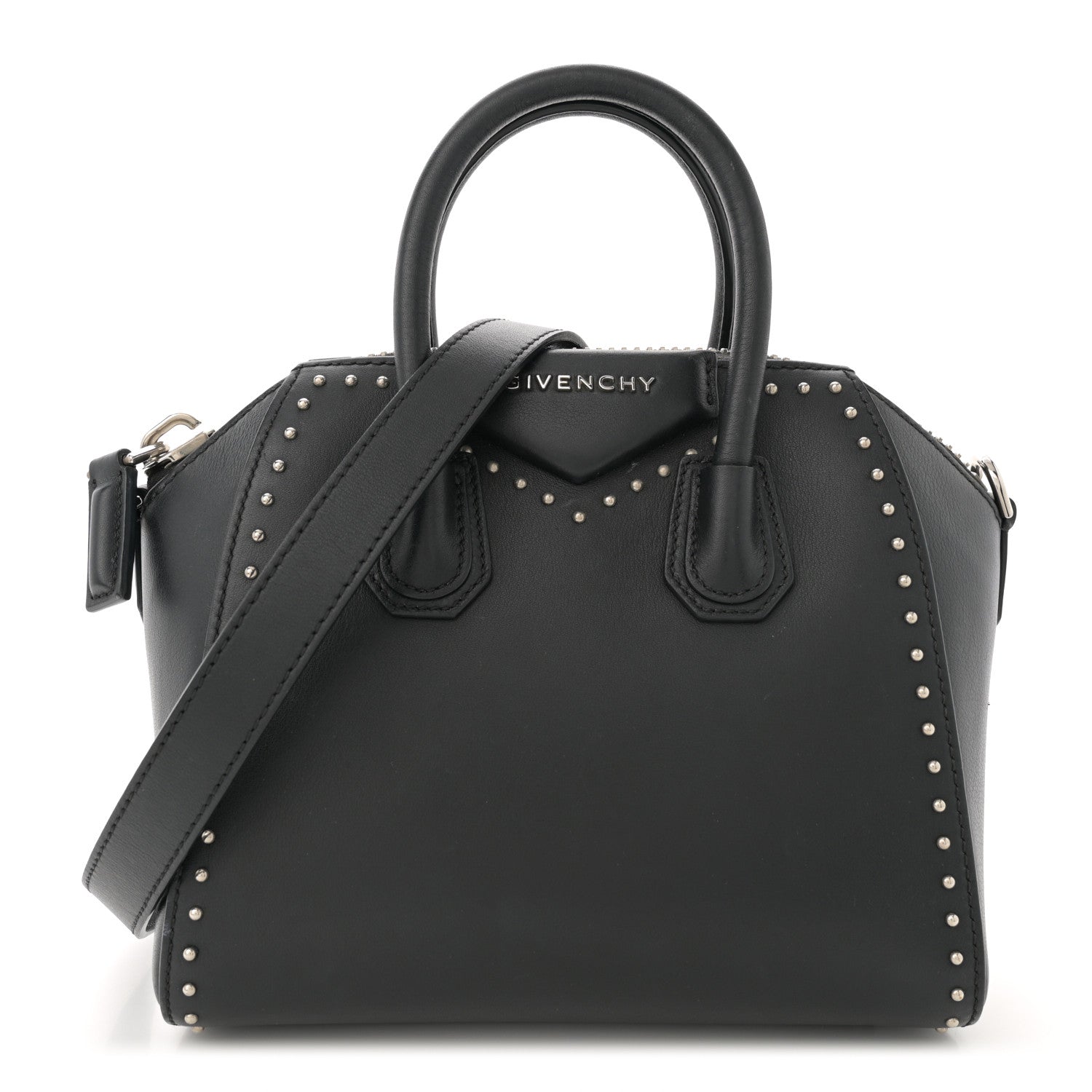 Givenchy Smooth Calfskin Mini Studded Antigona Black 1 of 15