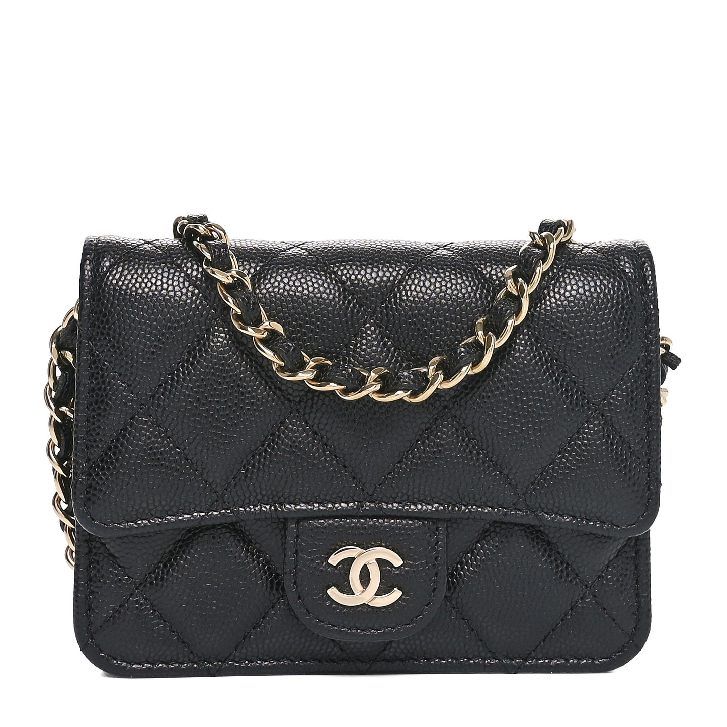 Caviar Quilted Mini Chain Bag Black