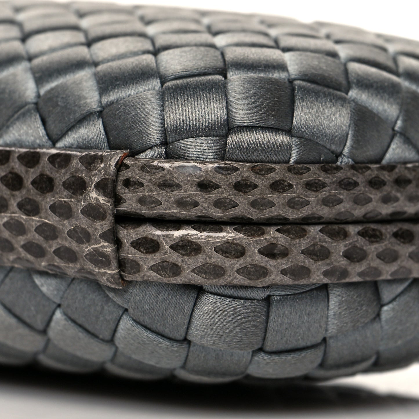Satin Intreccio Knot Clutch Grey