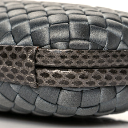 Bottega Veneta Satin Intreccio Knot Clutch Grey 9 of 12