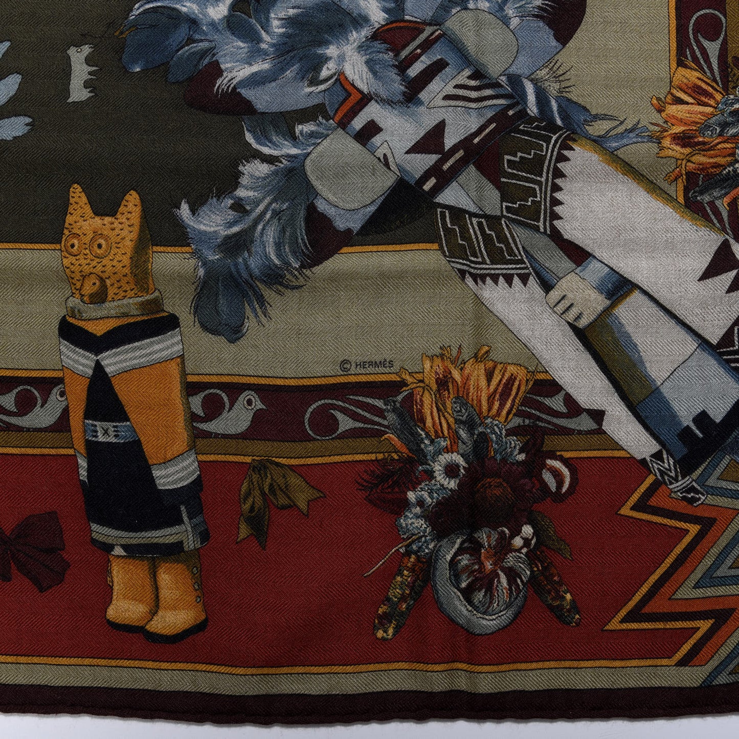 Cashmere Silk Kachinas Scarf 90