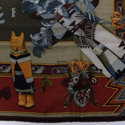 Hermes Cashmere Silk Kachinas Scarf 90 2 of 4