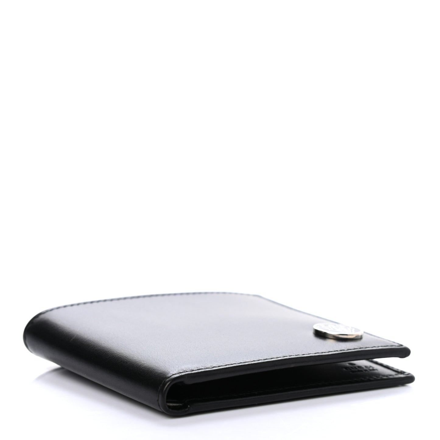 Calfskin Crest Bi-Fold Wallet Black