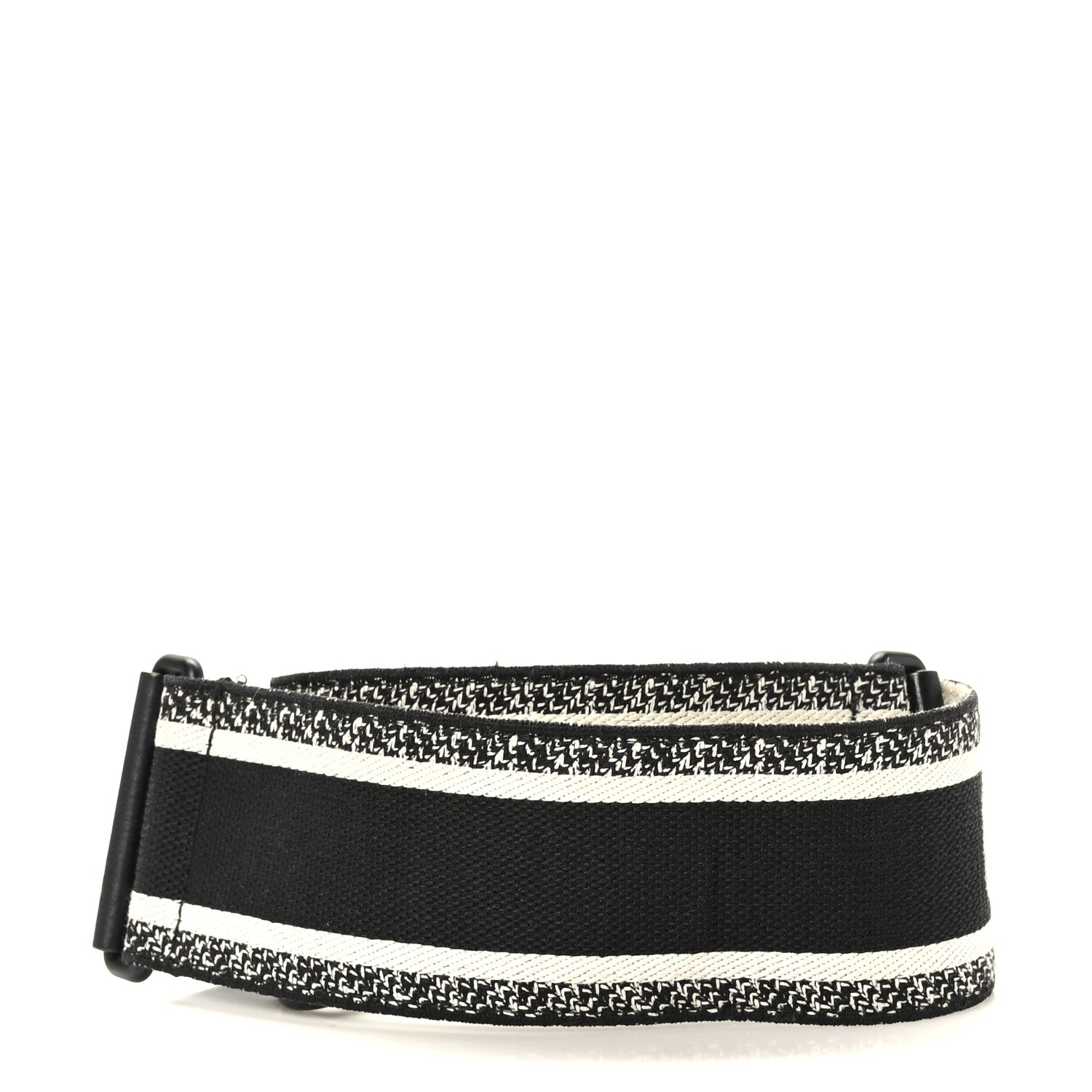 Christian Dior Canvas Embroidered Shoulder Strap Black Ultramatte 2 of 5
