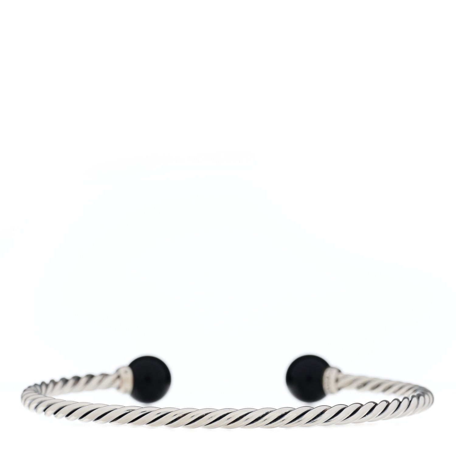 David Yurman Sterling Silver Diamond Onyx 9mm Solari Bracelet 2 of 4