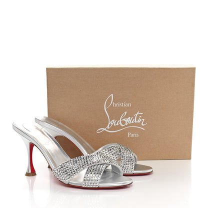 Christian Louboutin Suede Metallic Kid Lambskin Strass Mariza Is Back 85 Sandals 39 Silver 8 of 8