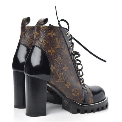 Louis Vuitton Patent Calfskin Monogram Star Trail Ankle Boots 38.5 Black 4 of 7