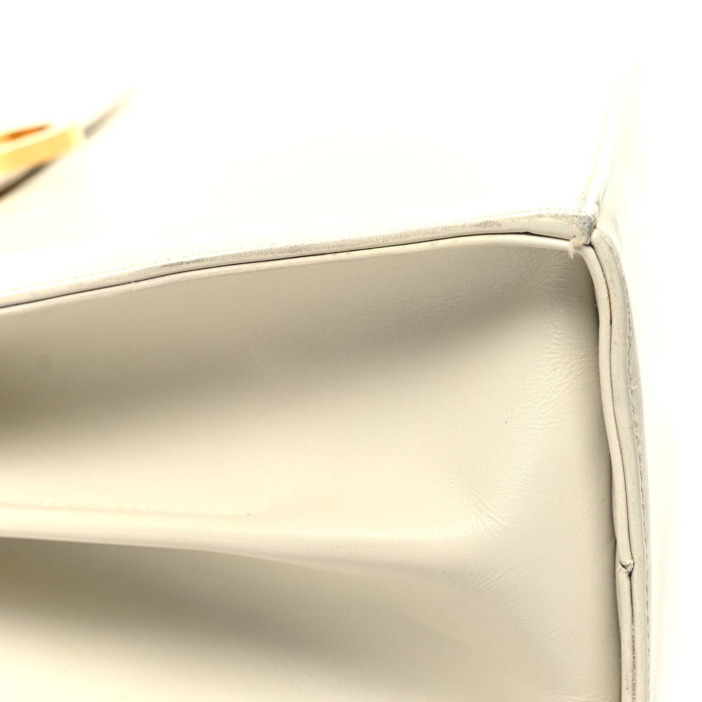 Brushed Off Calfskin Iconic Large Top Handle Bag Magnolia