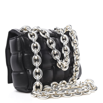 Bottega Veneta Lambskin Maxi Intreccio Padded Chain Cassette Crossbody Bag Black 3 of 8
