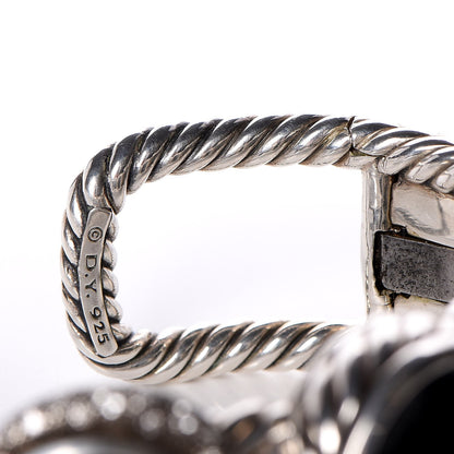 David Yurman Sterling Silver Diamond Hematine Gray Orchid Onyx Moonlight Cuff 6 of 6
