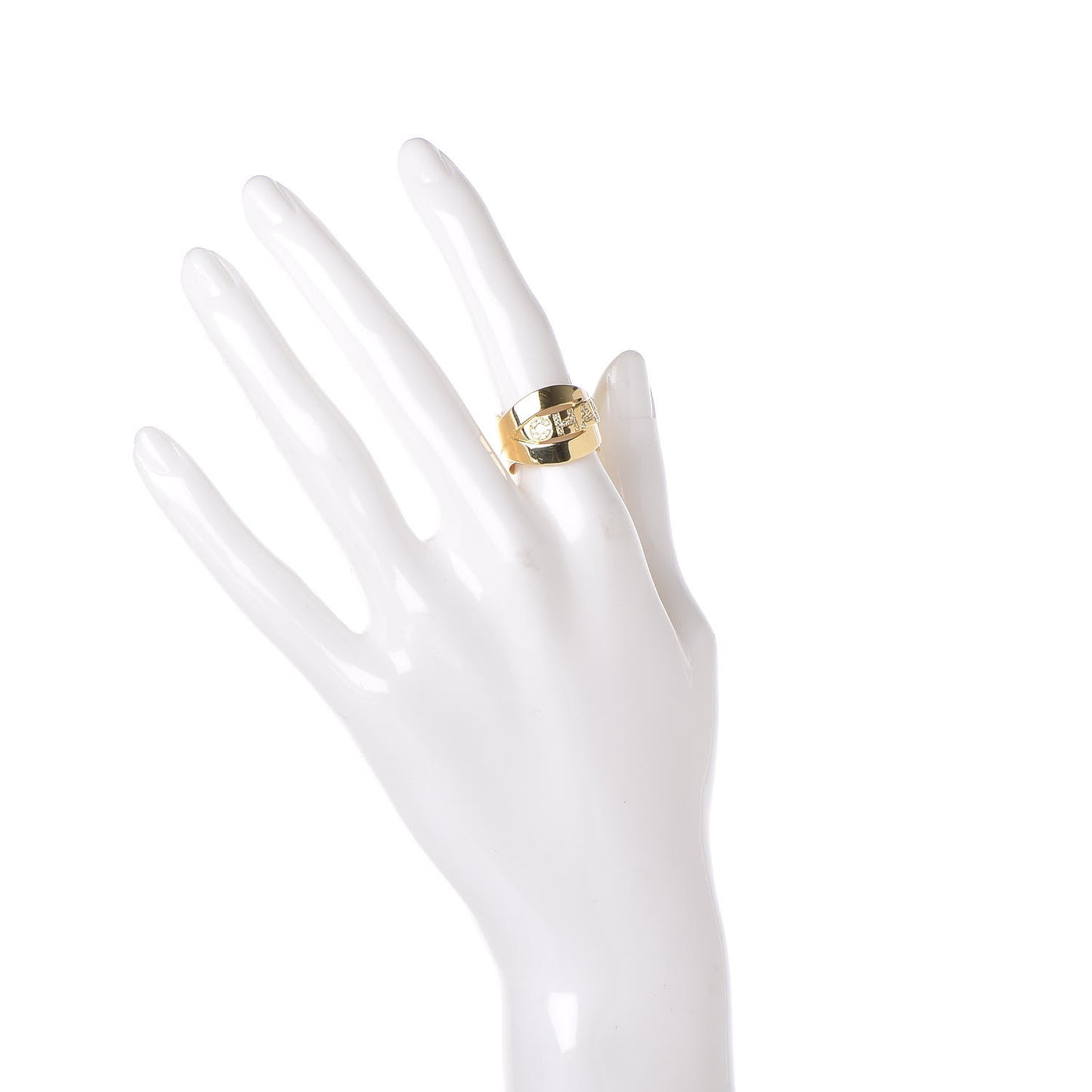 CHANEL18K Yellow Gold Diamond Bolduc Ring 51 5.75
