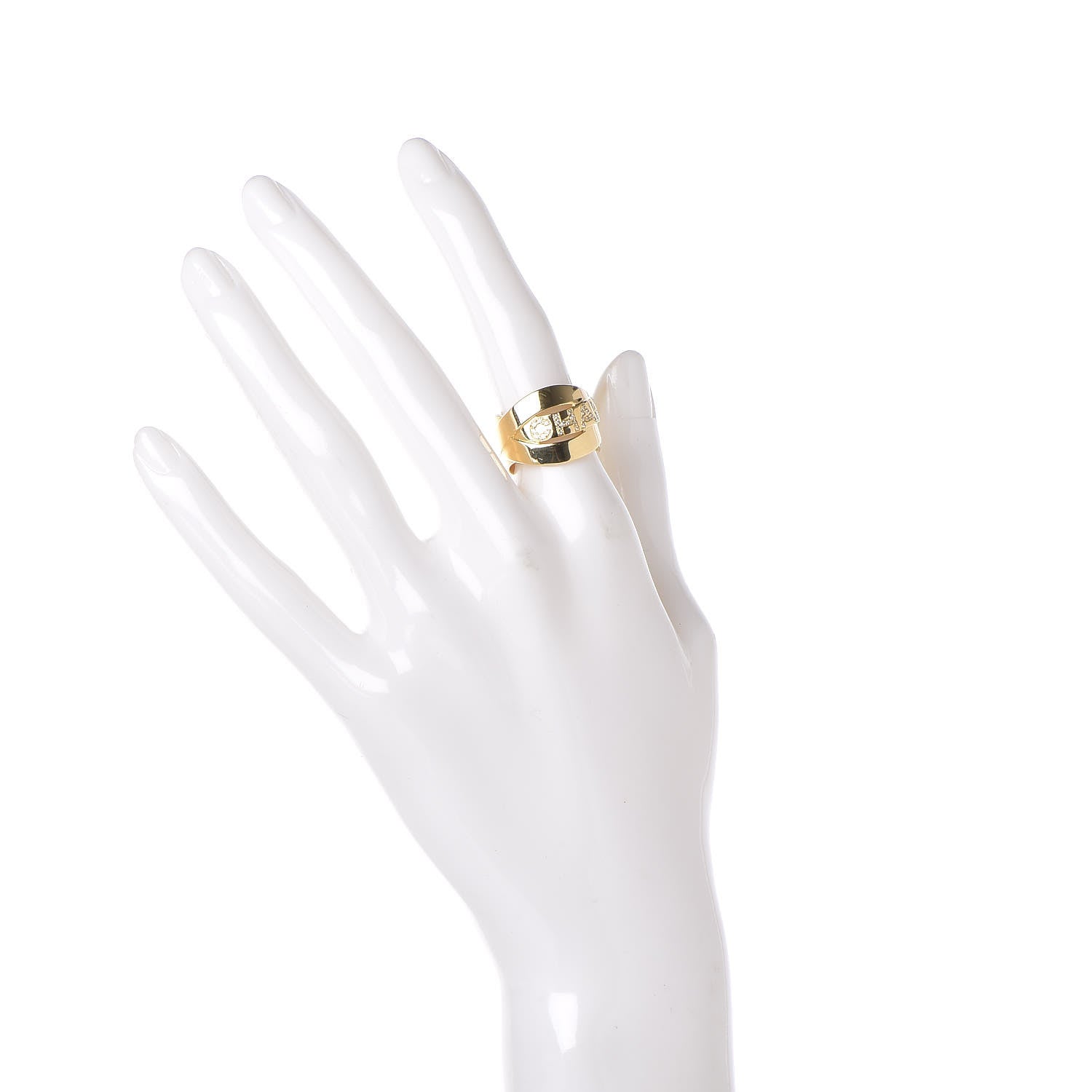 Chanel CHANEL18K Yellow Gold Diamond Bolduc Ring 51 5.75 2 of 5