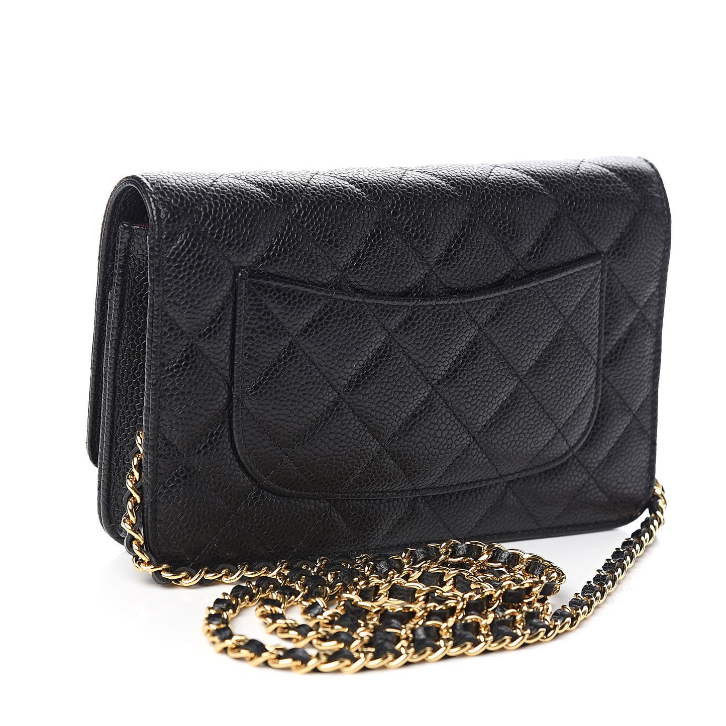 Caviar Quilted Wallet On Chain WOC Black