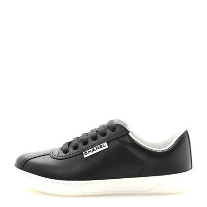 Chanel Calfskin CC Womens Sneakers 37 Black 1 of 10