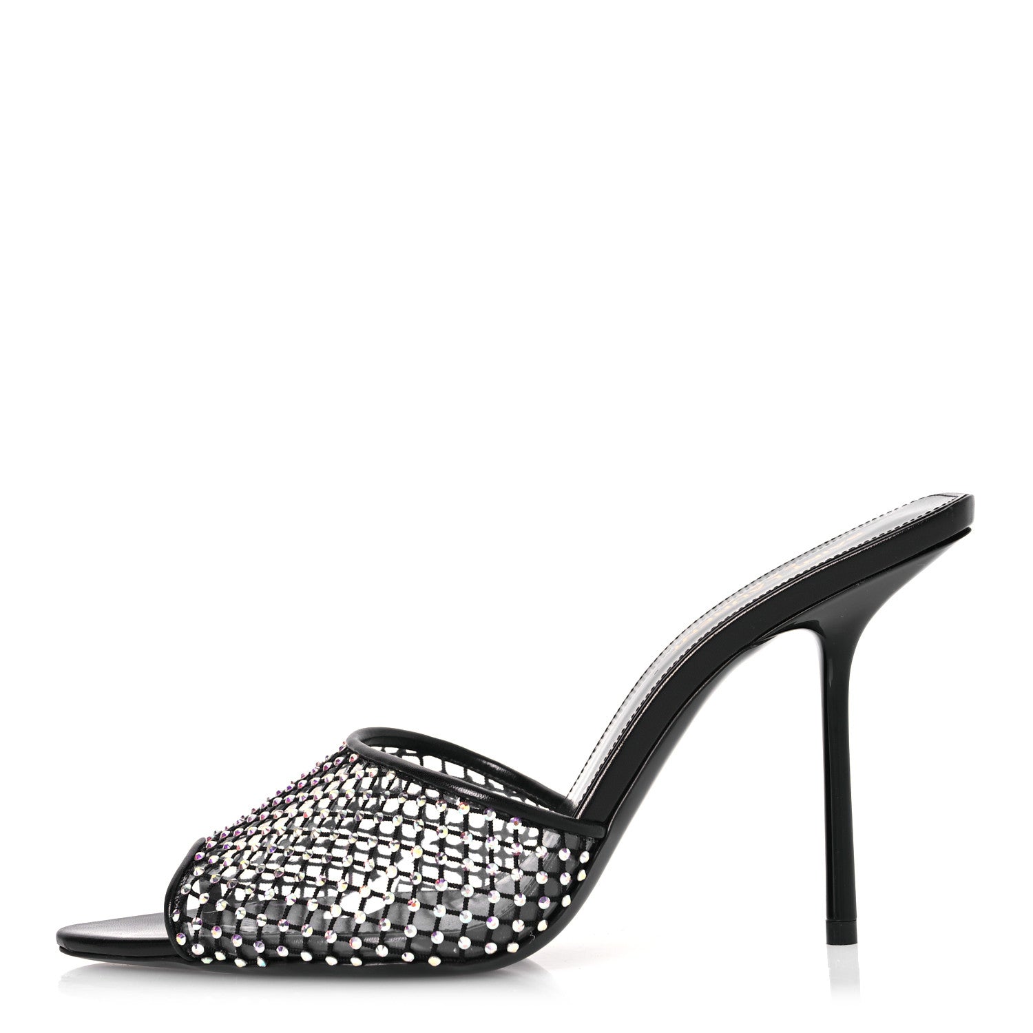 Saint Laurent Mesh Strass Giqua 95 Mule Sandals 39 Black 1 of 12