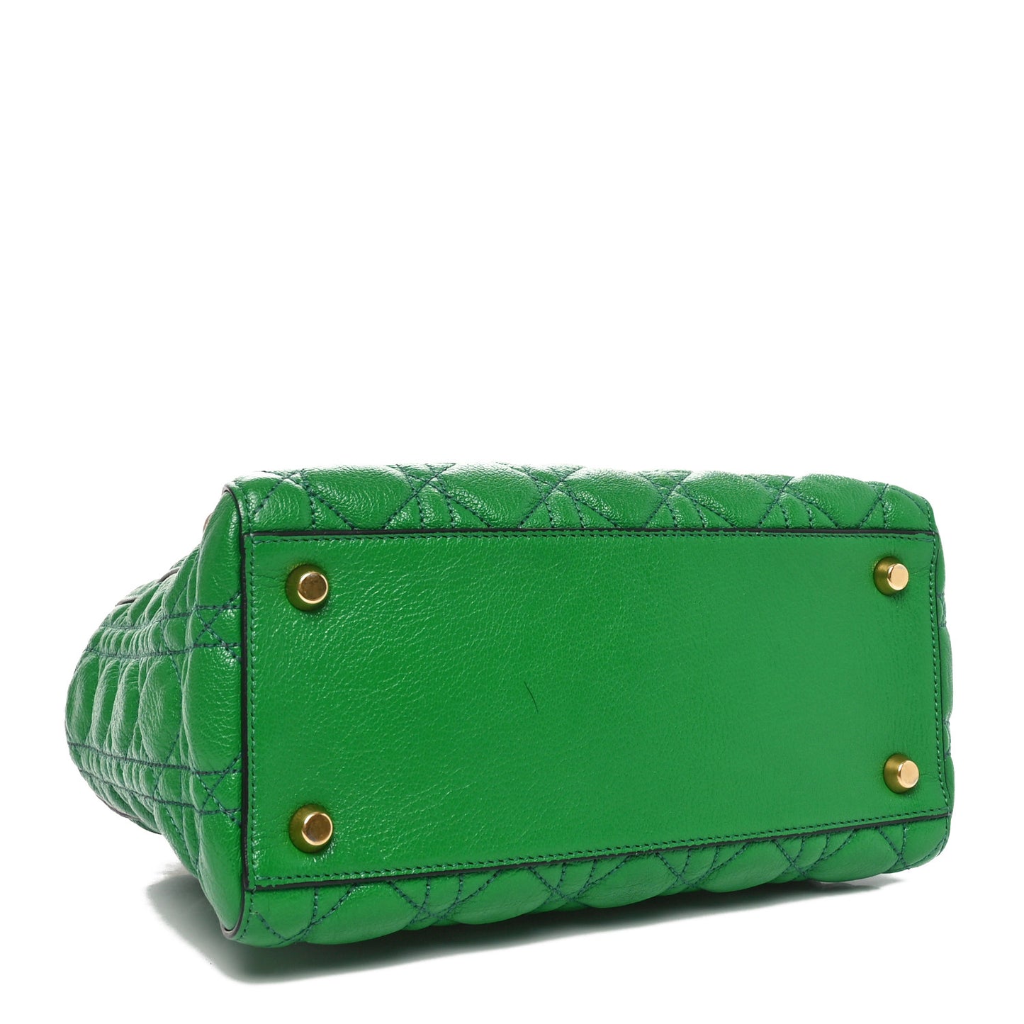 Grained Calfskin Cannage Medium Supple Lady Dior Green