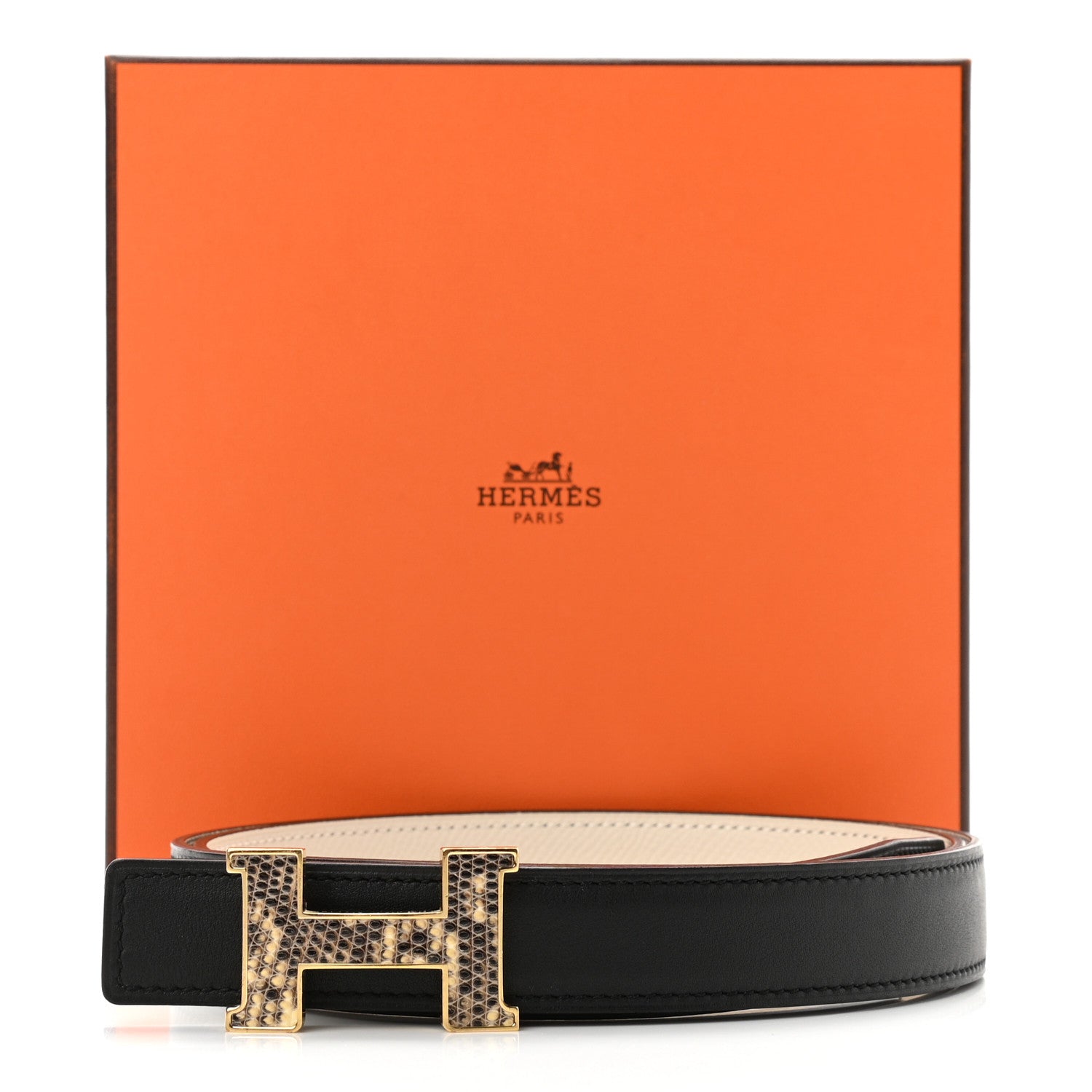 Hermes Epsom Swift Lizard 24mm Mini Constance H Belt 90 Craie Black 6 of 6