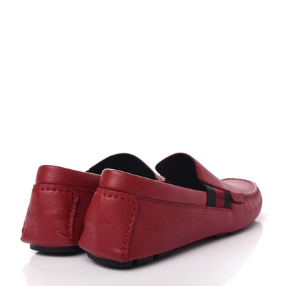 Gucci Calfskin Web Mens Driver Loafers 9 Red 4 of 11