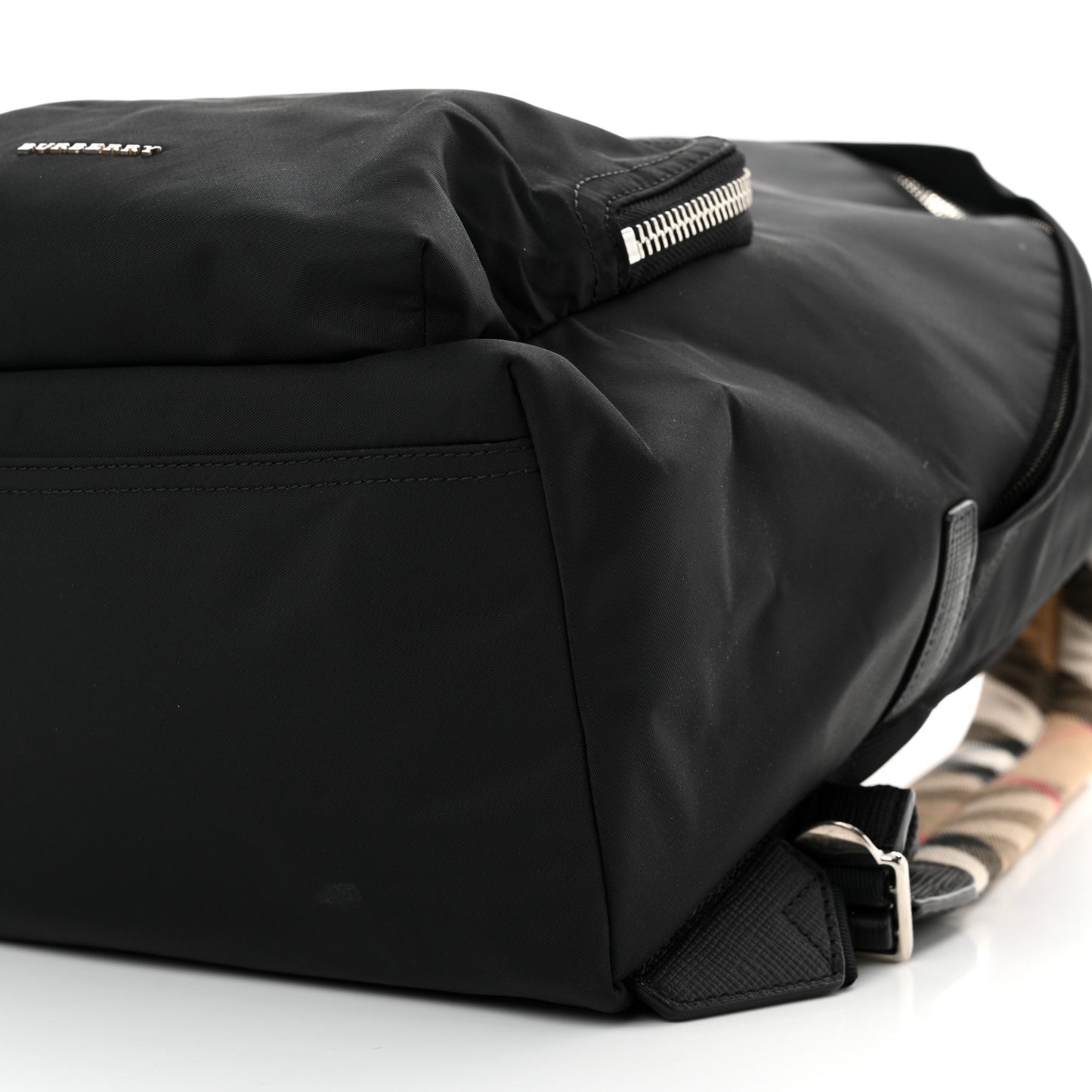 Nylon Medium Logo Backpack Black