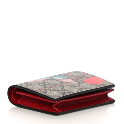 Gucci GG Supreme Monogram Tian Card Case Beige Multicolor Red 4 of 10