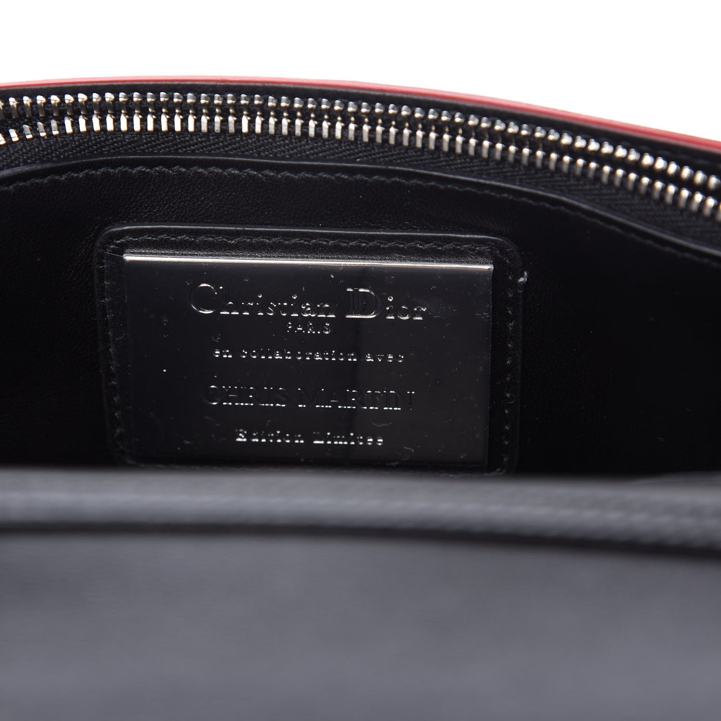 X CHRIS MARTIN Calfskin Wallet On Chain WOC Black Multicolor