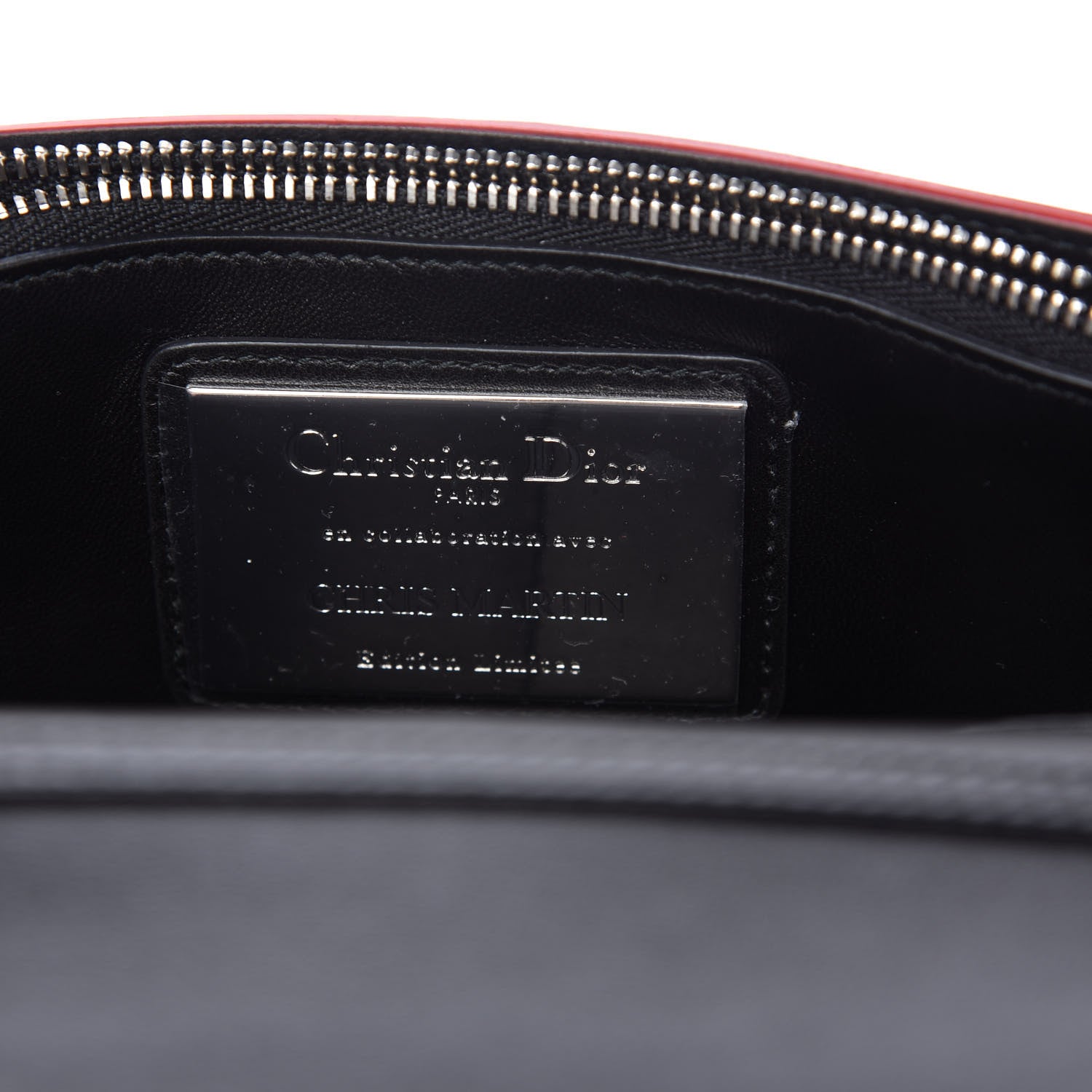Christian Dior X CHRIS MARTIN Calfskin Wallet On Chain WOC Black Multicolor 8 of 10