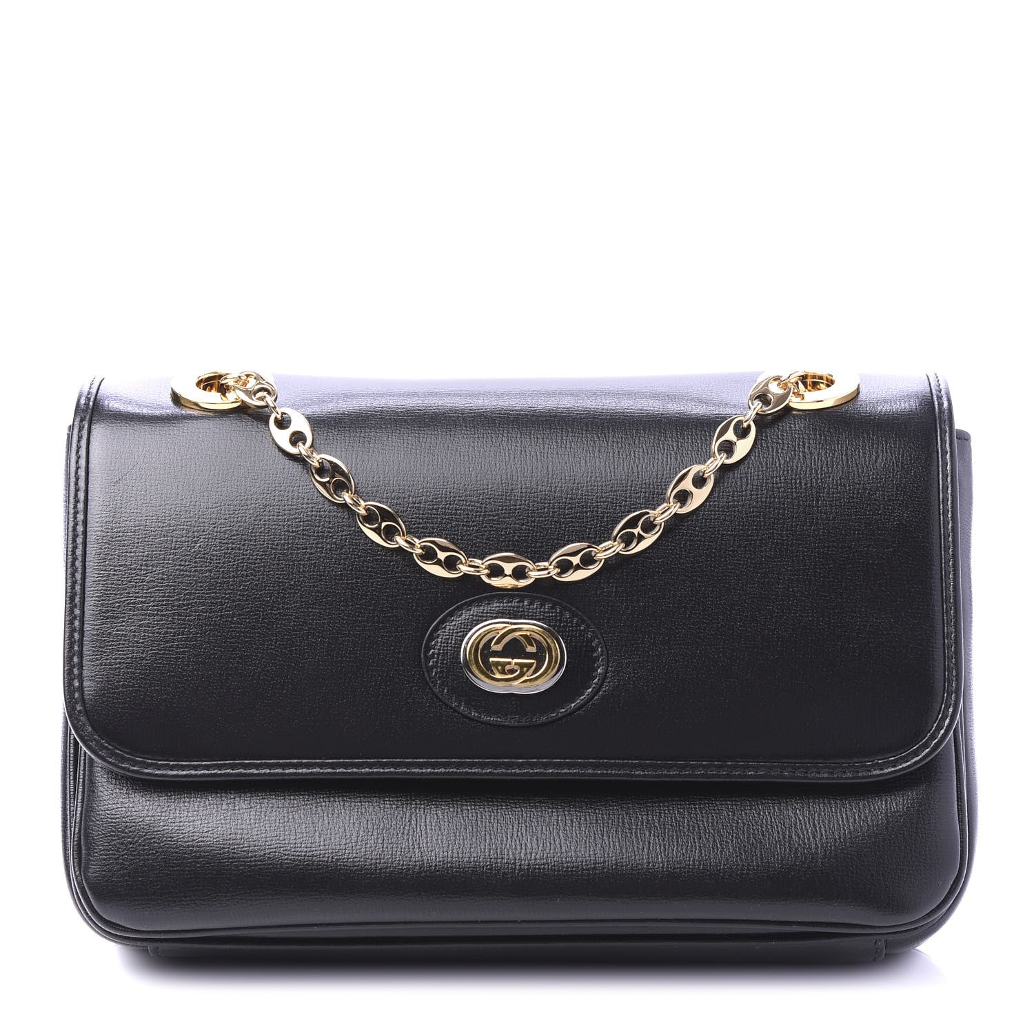 Gucci Azalea Calfskin Small Marina Chain Shoulder Bag Black 1 of 10