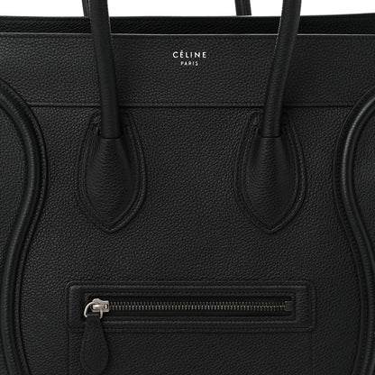 Celine Drummed Calfskin Mini Luggage Black 7 of 10