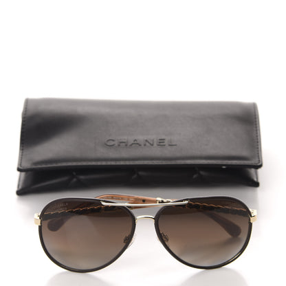 Chanel Metal Polarized Pilot Winter Sunglasses 4219-Q Brown 8 of 8