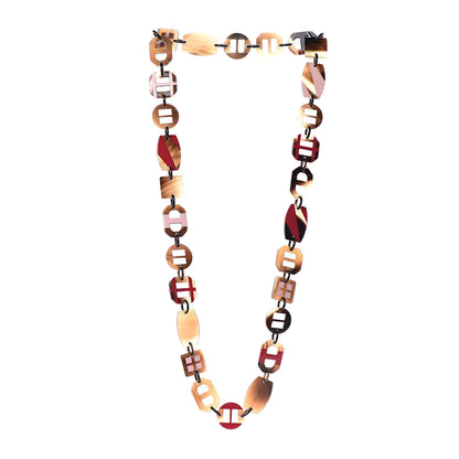 Hermes Horn Lacquer Opus Necklace Rouge Carmin Rose Boudoir 3 of 4