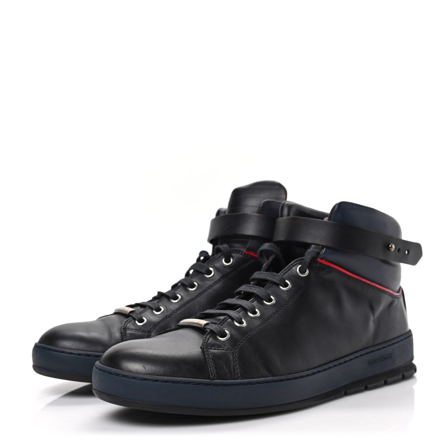 Homme Smooth Calfskin Mens Sneakers 43 Black Blue