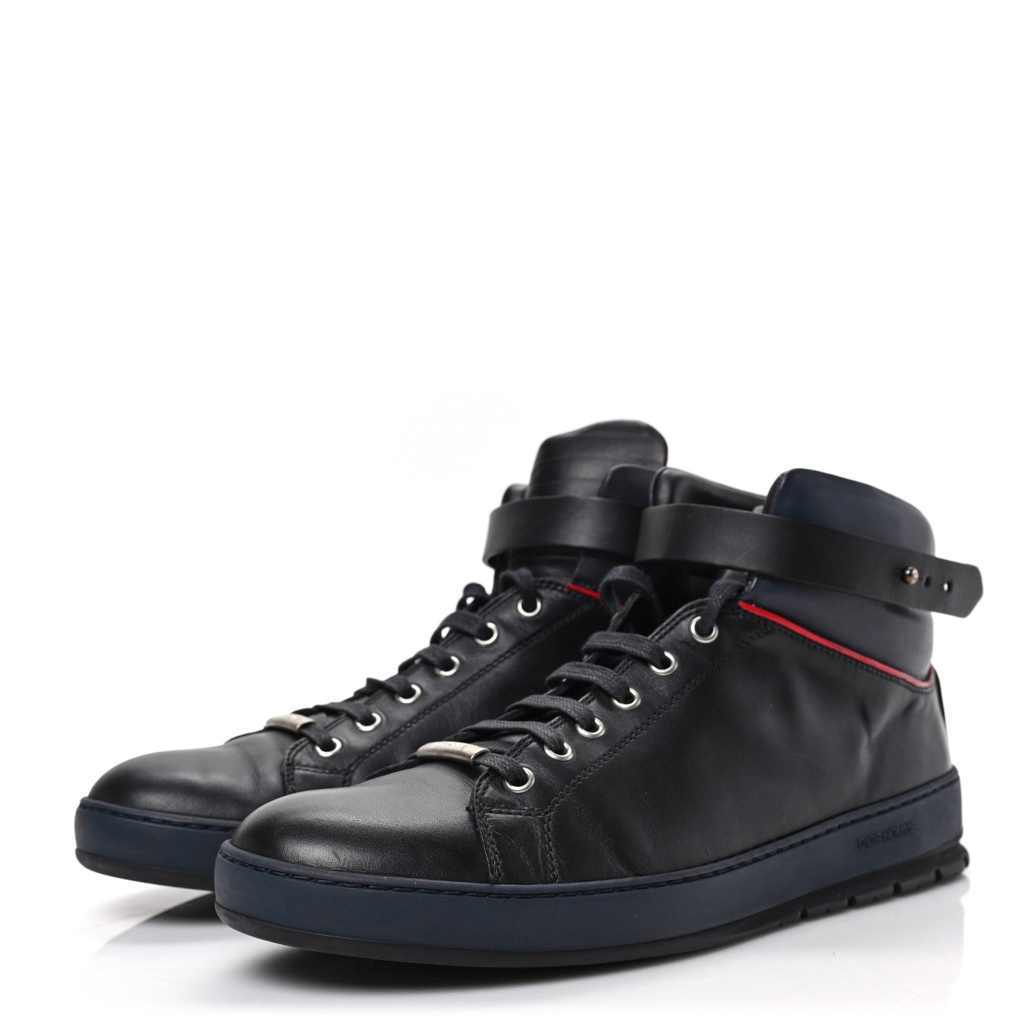 Christian Dior Homme Smooth Calfskin Mens Sneakers 43 Black Blue 3 of 8