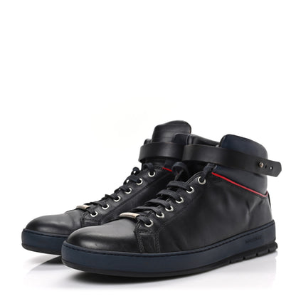 Christian Dior Homme Smooth Calfskin Mens Sneakers 43 Black Blue 3 of 8