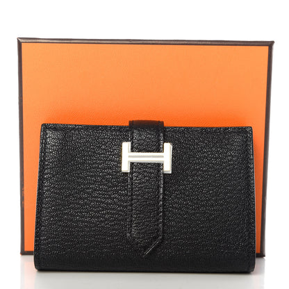 Hermes Chevre Mysore Mini Bearn Wallet Black 7 of 7