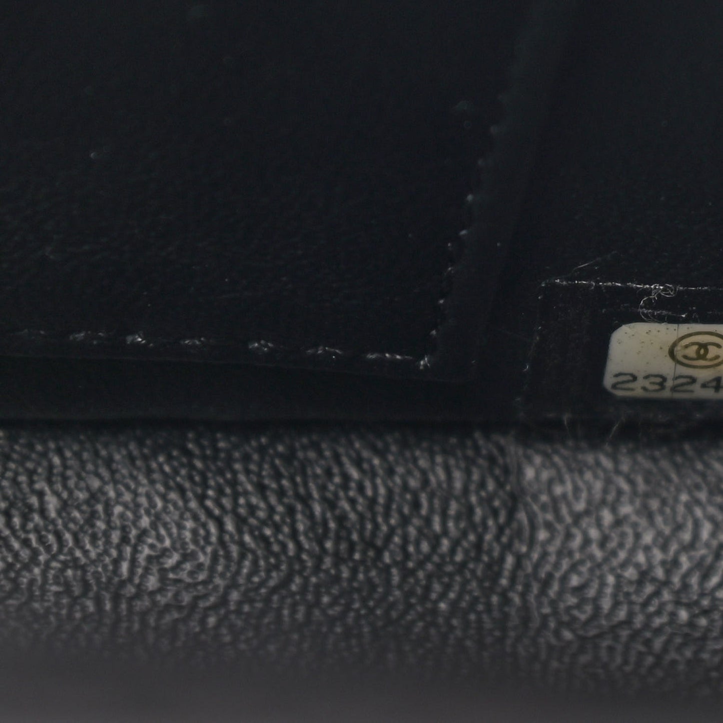 Lambskin Cross Stitch Small Coco Handle Flap Dark Black