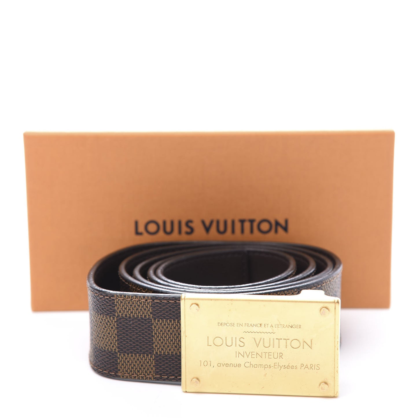 Damier Ebene Inventeur Belt 90 36