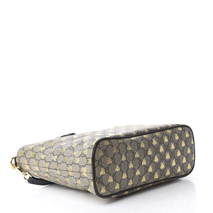 Gucci Soft GG Supreme Monogram Bees Small Crossbody Tote Beige Oro Black 4 of 10